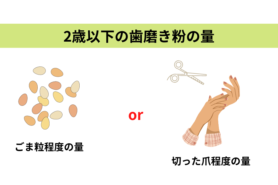 2歳以下の歯磨き粉量サンプル